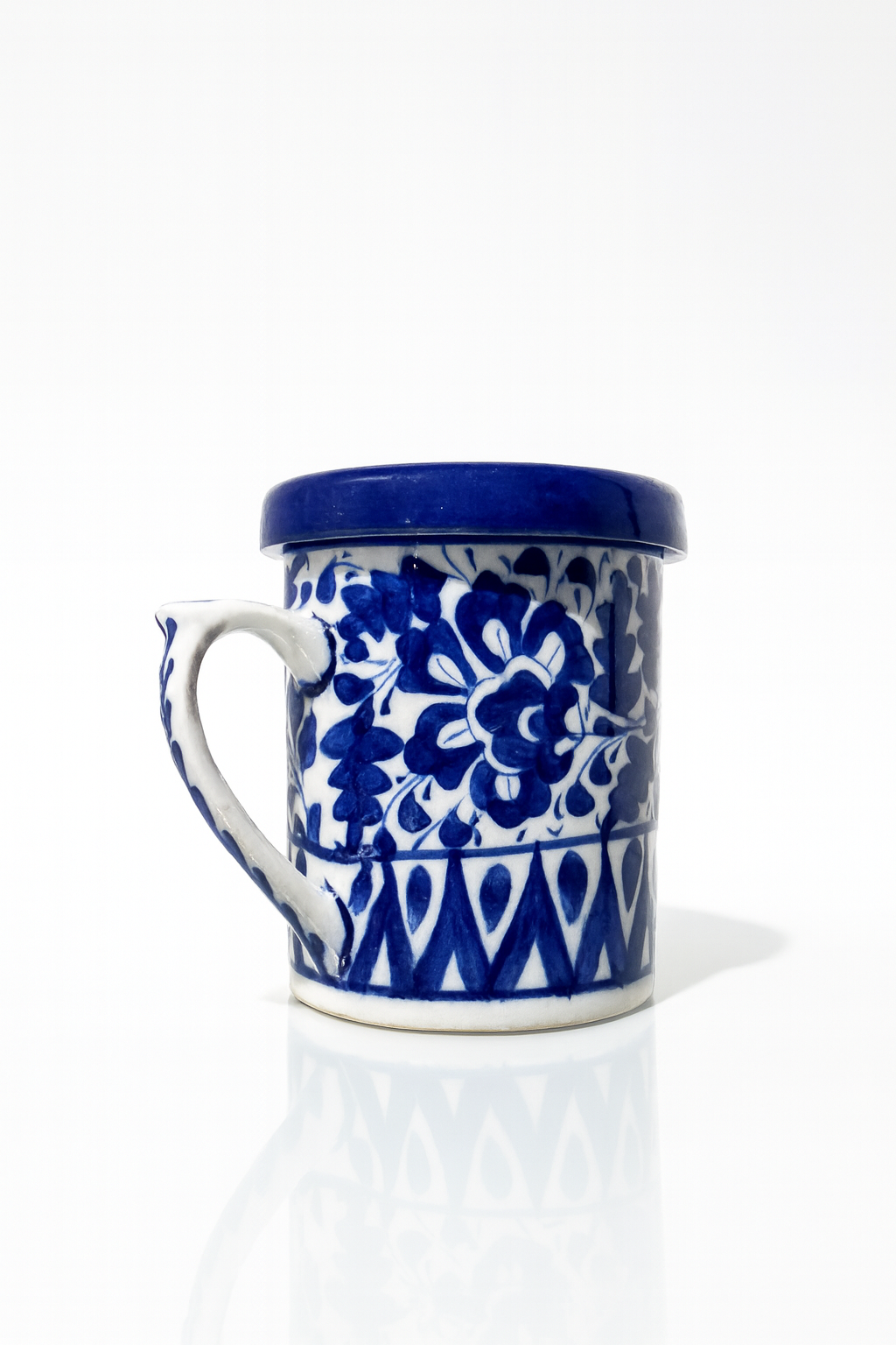 Blue-Pottery Travel Mug with Lid -  TRD Blue