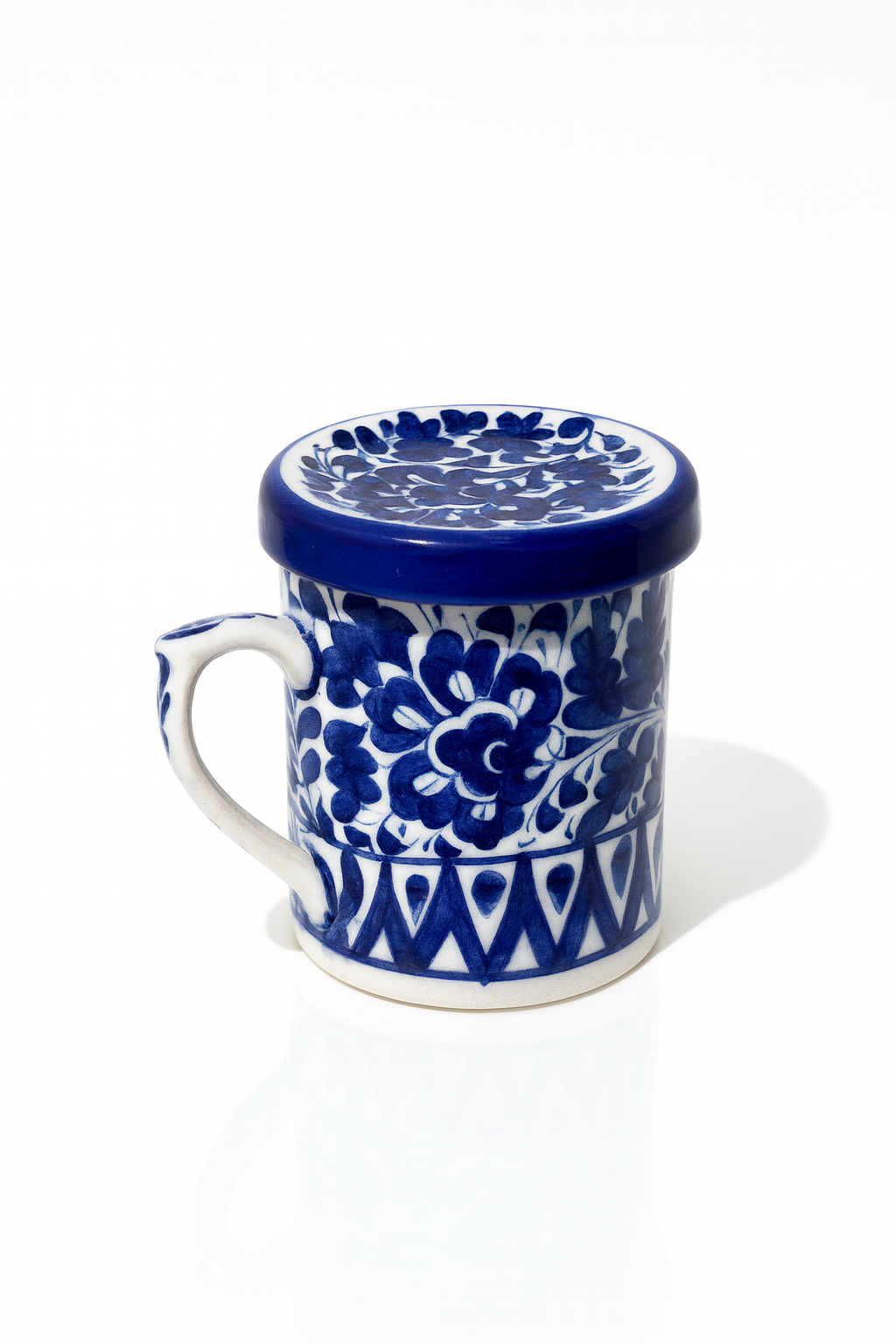 Blue-Pottery Travel Mug with Lid -  TRD Blue