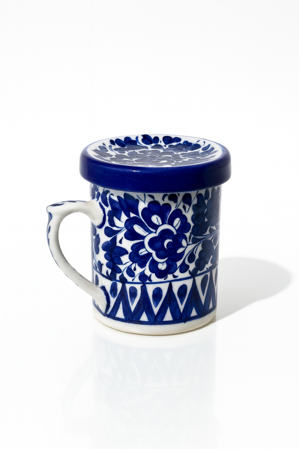Blue-Pottery Travel Mug with Lid -  TRD Blue