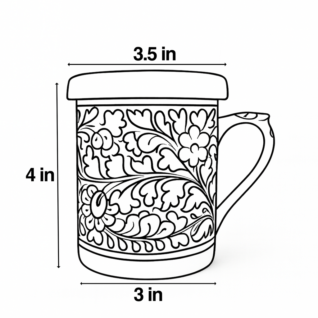 Blue-Pottery Travel Mug with Lid -  Serena